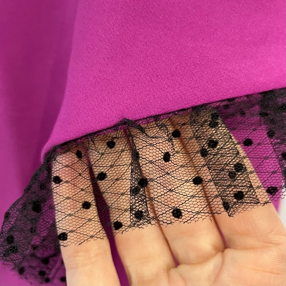 New JS Collections One Shoulder Column Evening Gown Hayley Cerise Black Size 6 - Picture 8 of 16